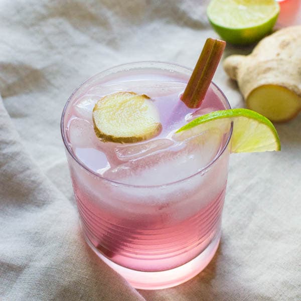 Rhubarb Ginger Gin Rickey Recipe