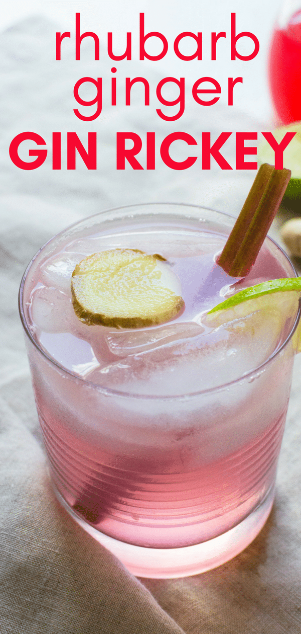 This rosy Rhubarb Ginger Gin Rickey Recipe is a classic gin drink with a twist. A flavored simple syrup adds color and zip to this summer gin cocktail. #classicgindrinks #gin #rhubarb #ginger #cocktails #summercocktails #pinkcocktails #ginrickeyrecipe #summergincocktails #summergindrinks #pastelcocktails #gingercocktails #rhubarbcocktails #beautifulcocktails #alcoholicdrinks #summerdrinks #homemadesimplesyrup #simplesyrup #lime #sparklingwater