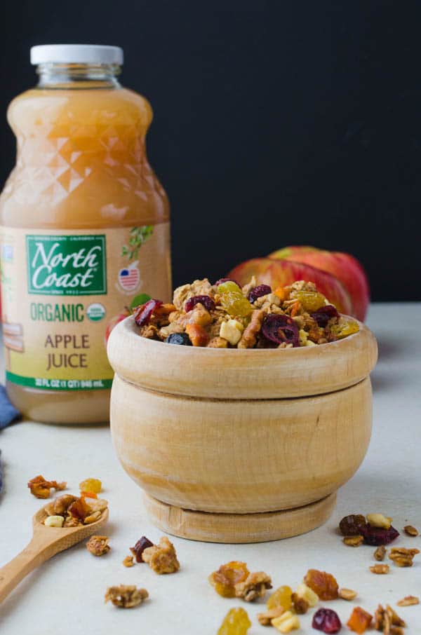 Naturally sweetened crunchy granola in a bowl.