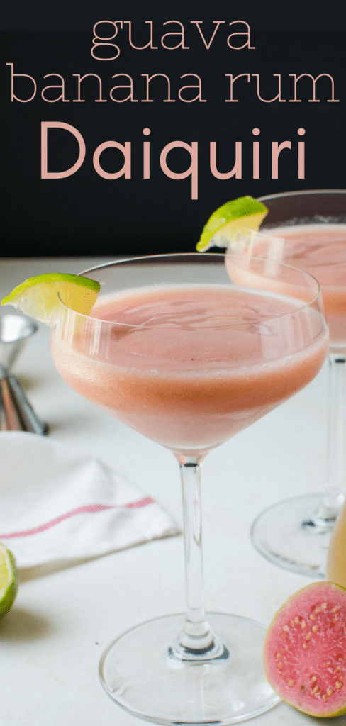 If you love tropical rum drinks, you'll love this guava banana rum daiquiri. An easy frozen daiquiri recipe with tips on the best blender for ice crushing. #blenderreviews #bestblenderforsmoothie #bestblendercrushice #guava #banana #rum #dark rum #daiquiri #tropicaldrinks #frozendrinks #boatdrinks #rumdrinks #tropicalcocktail #cocktail #alcoholicdrinks #darkrum #guavarum #guavabanana #bananarum #ice