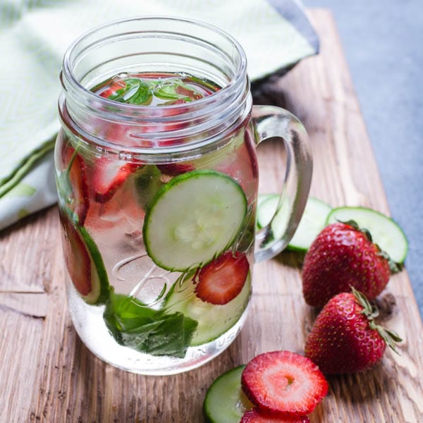 Strawberry Cucumber Basil Water
