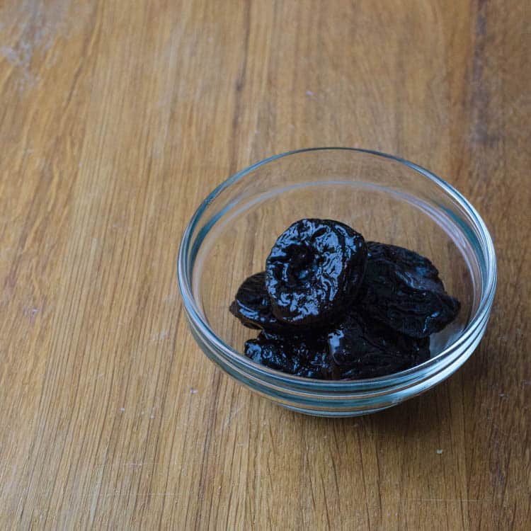 prunes for the mummy "eyes" in this halloween recipe.