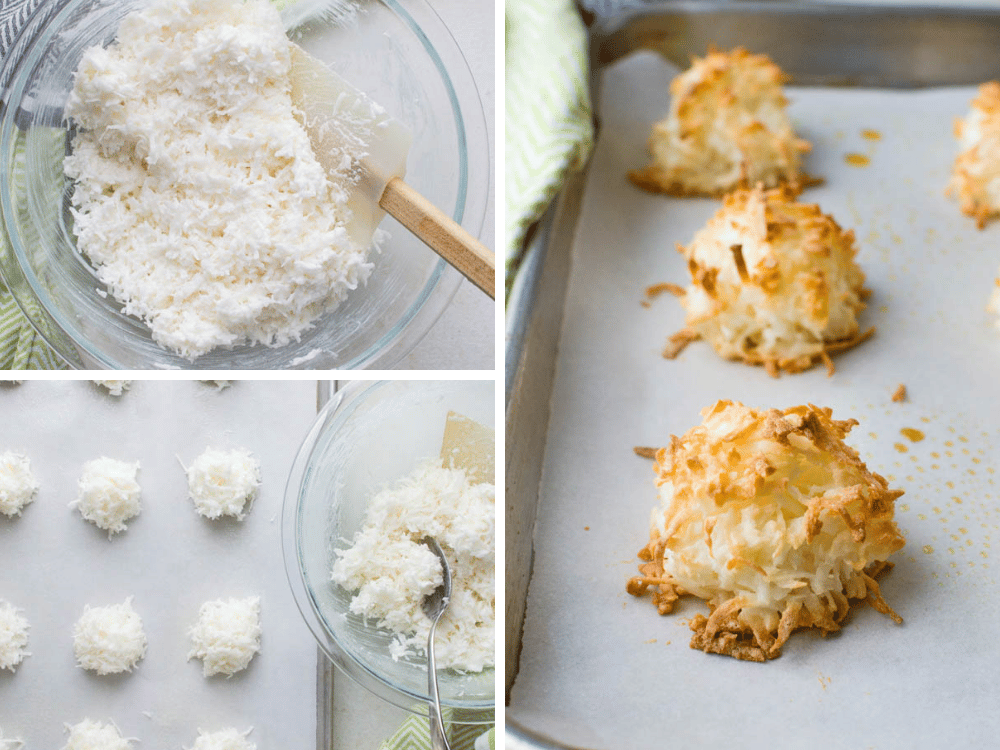 steps for making chewy coconut macaroons.
