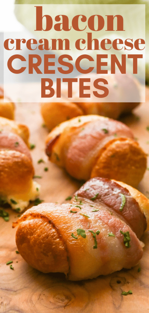 Here's an easy bacon recipe that everyone loves! This Bacon Cream Cheese Crescent Rolls Recipe makes a great appetizer or snack for game day. #easybaconrecipe #crescentrollsrecipe #baconcreamcheese #appetizer #baconappetizer #gamedaysnacks #3ingredientrecipes #quickandeasyappetizers #herbcreamcheese