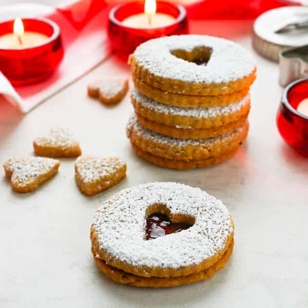 Hazelnut Shortbread Cookies with Jam