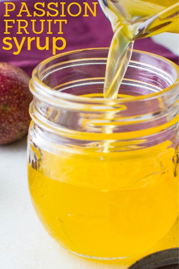 If you've got fresh passion fruit, use the passion fruit pulp to infuse into an amazing elixir. Passion Fruit Syrup will transform cocktails and desserts. #passionfruitsyrup #passionfruitsimplesyrup