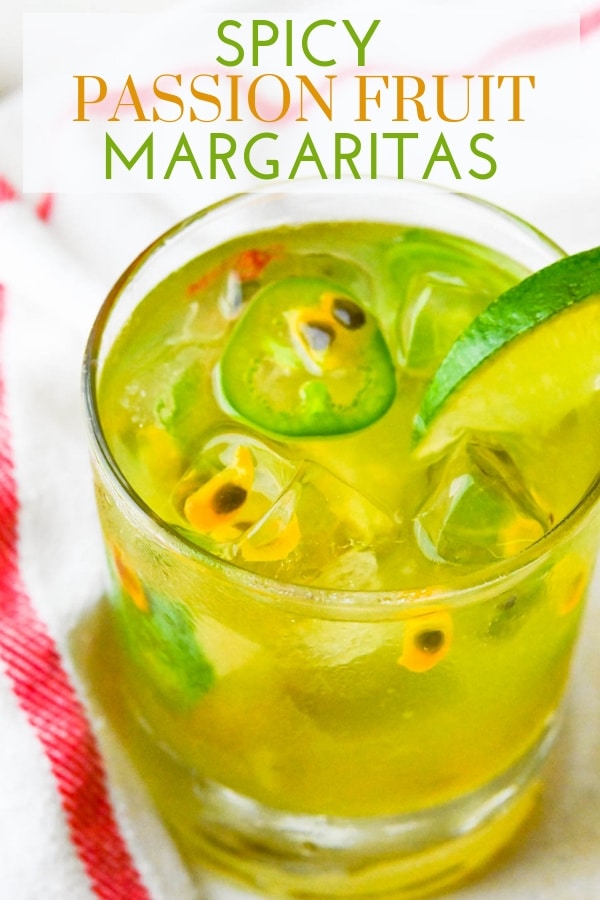 Love drinks with a kick? Try a spicy passion fruit margarita. This jalapeno tequila blend makes great margaritas from scratch. #passionfruitmargarita #spicymargaritarecipe