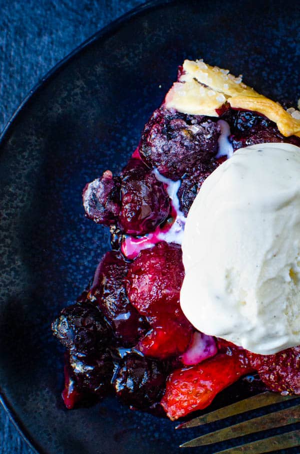 mixed berry galette is a beautiful patriotic dessert.
