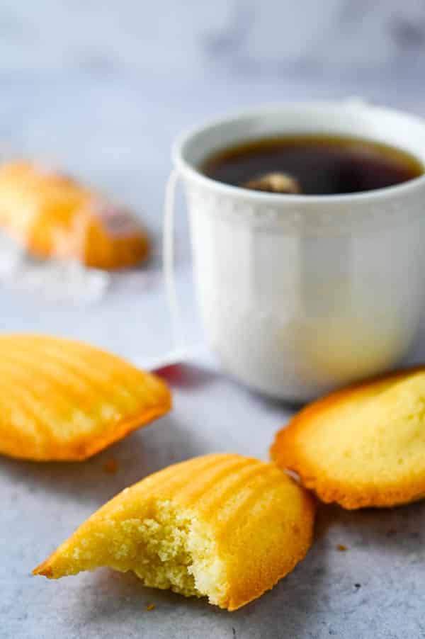 Madeleines with a cup of tea.