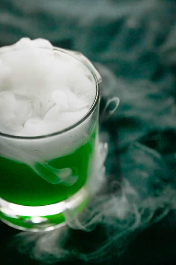 spooky Swamp Gasses Cocktail is the perfect green halloween punch.