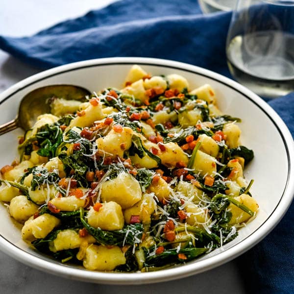 Italian Gnocchi with Spinach and Pancetta