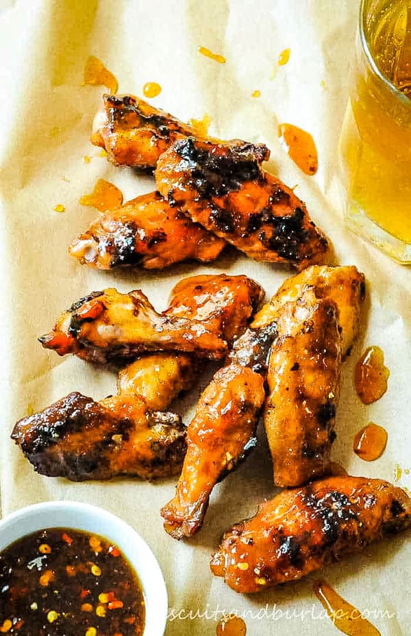 Peach Glazed Grilled Chicken Wings - more perfectly grilled chicken.