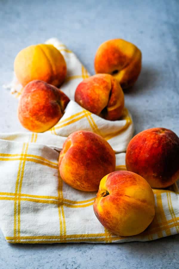 Fresh peaches for dessert bar recipe.