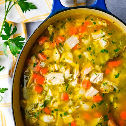 Leftover Turkey Alphabet Soup - Garlic & Zest