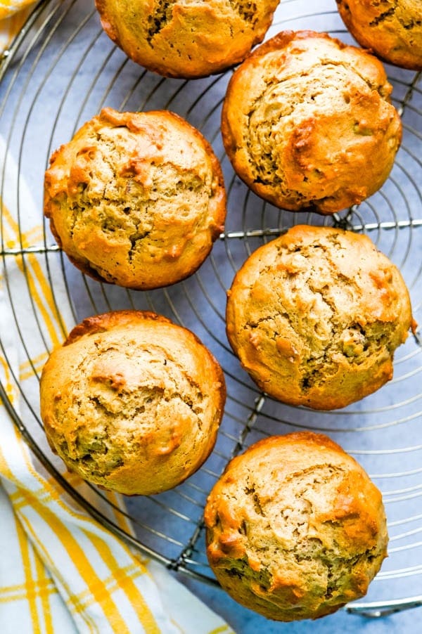 Cooling the muffins on a wire rack.