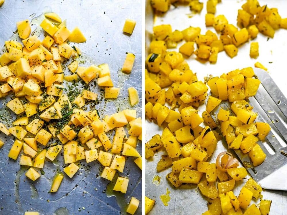 Love rice side dishes? Roasting acorn squash with fresh herbs for healthy rice recipe. 