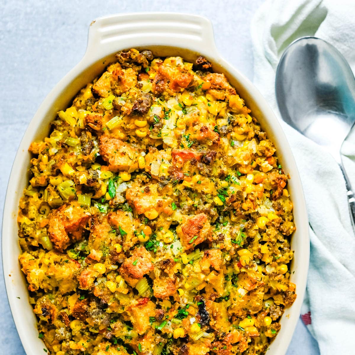 do you put green peppers in cornbread dressing Jalapeno Spicy Cornbread Dressing