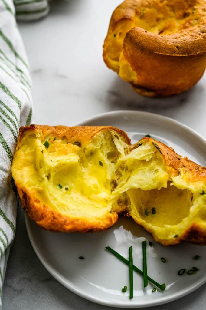 easy popover recipe on a plate.