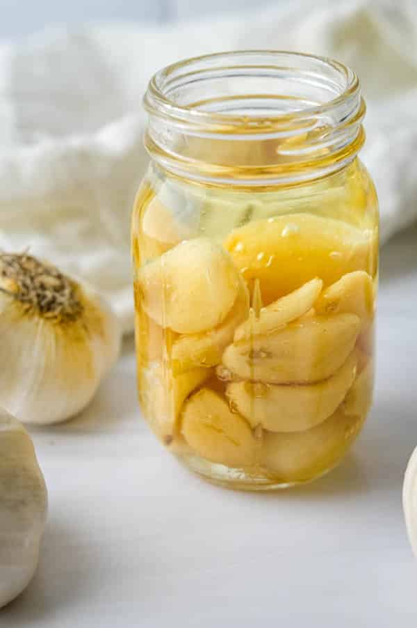 garlic confit in a jar