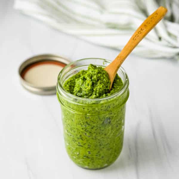 Spinach Basil Pesto with Almonds