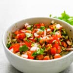 A fresh bowl of pico de gallo.