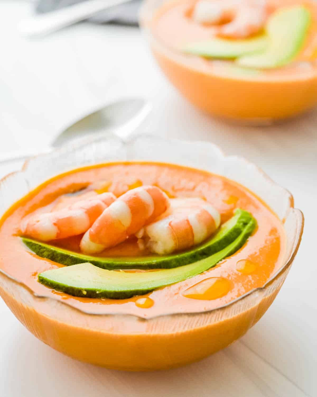 A bowl of chilled salmorejo.