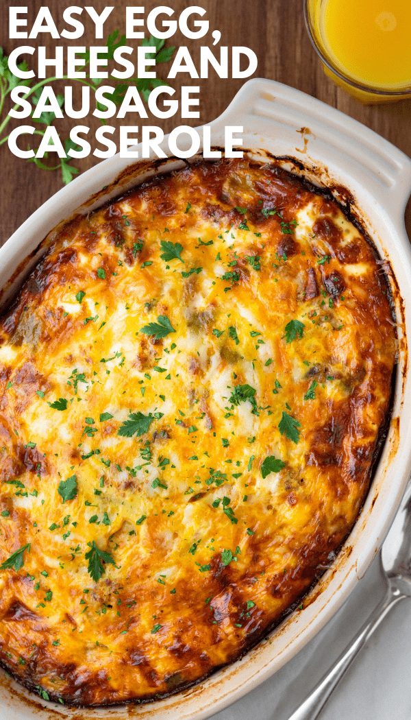 a pin of green chili egg casserole.