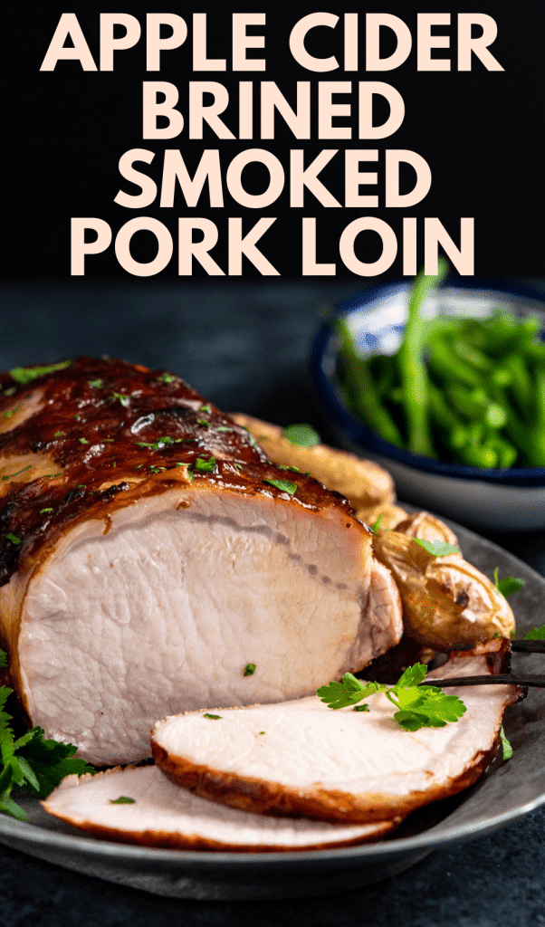 a pin of the smoked pork loin roast.