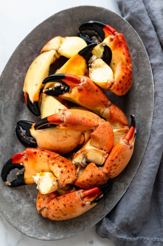 a platter of Florida stone crab claws.
