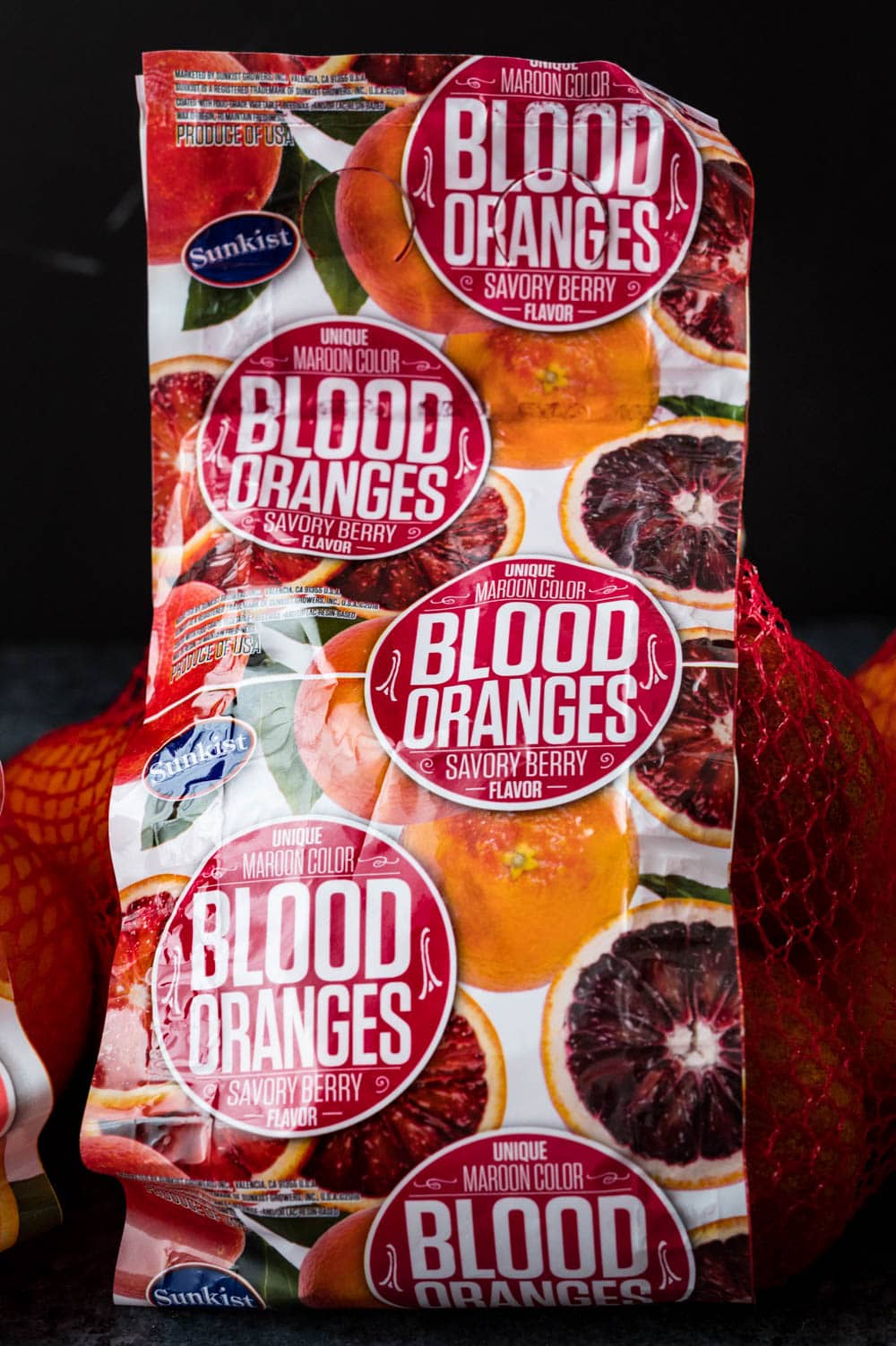 a bag of blood oranges.