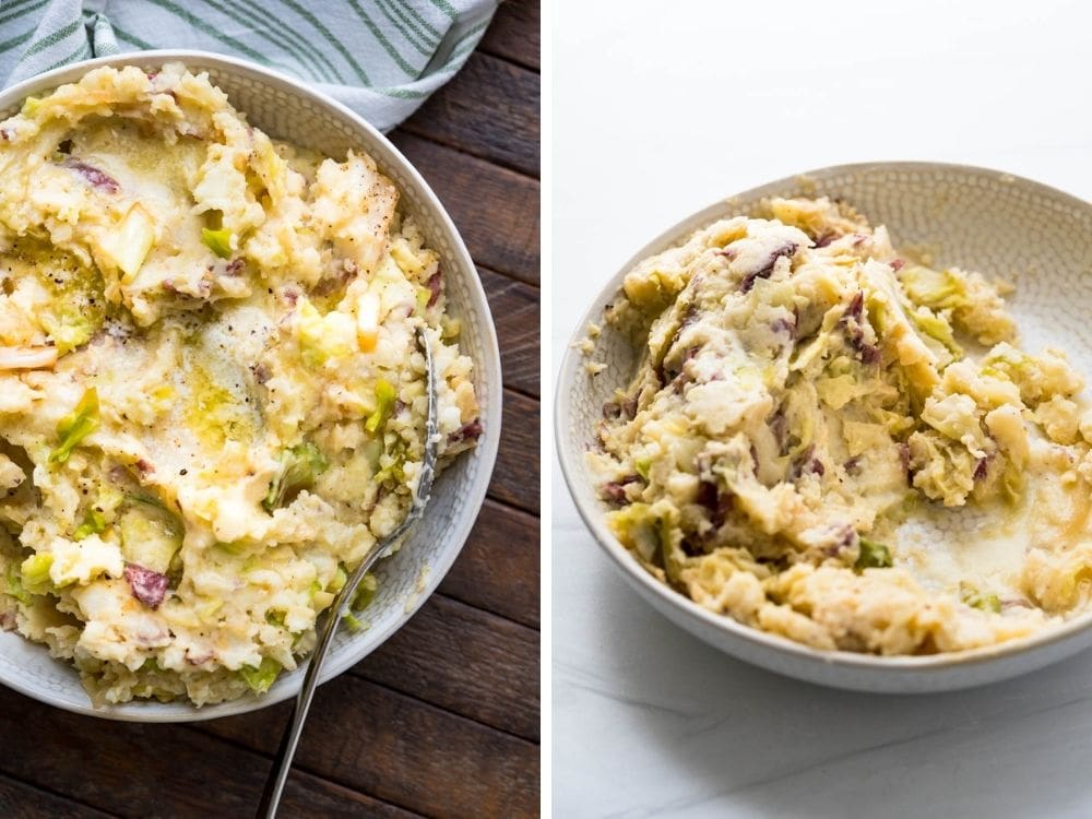The colcannon when I served it and after as leftovers.