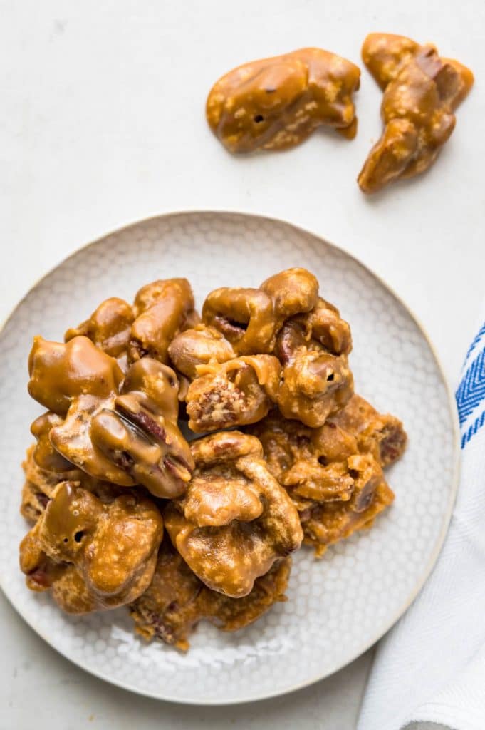 a plate of Southern pecan pralines. 