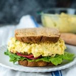 a loaded egg salad sandwich with deviled egg recipe.