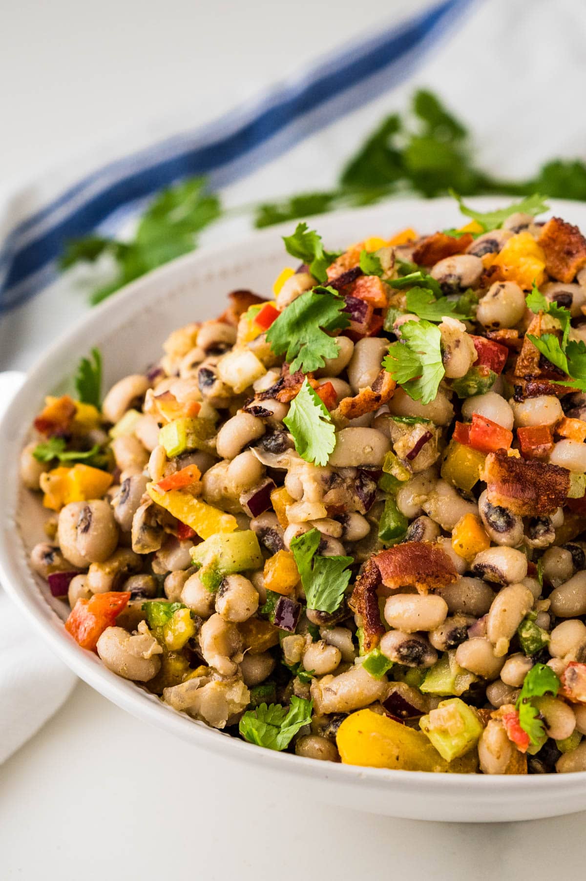 a bowl of the black eyed pea salad.
