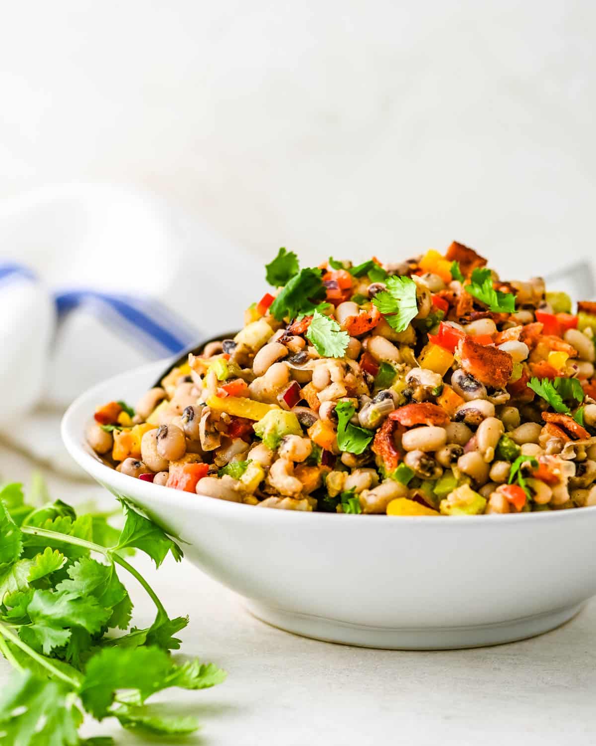 A bowl of the black-eyed pea salad.