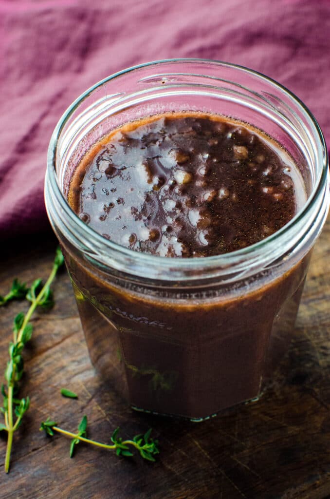 a jar of bordelaise sauce, ready to use.