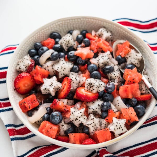 red white and blue fruit salad.