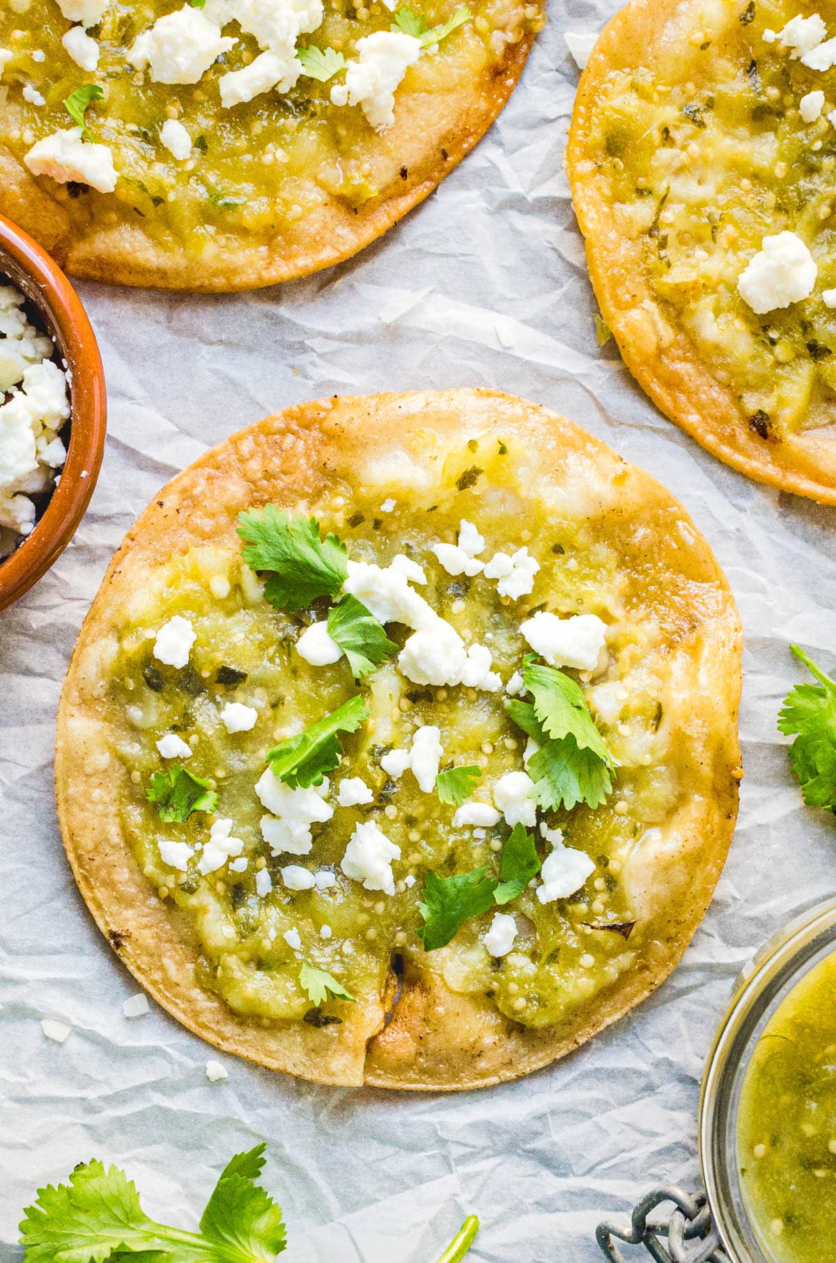 serve homemade Mexican chalupas with toppings sparingly. They're not meant to be stuffed.