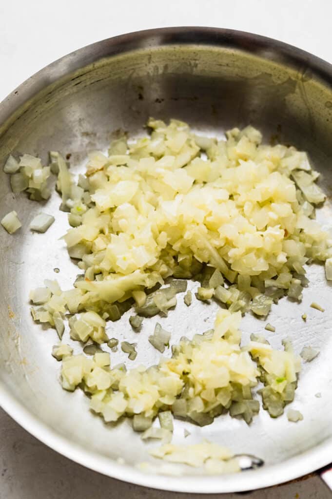 sautéing onions with garlic.