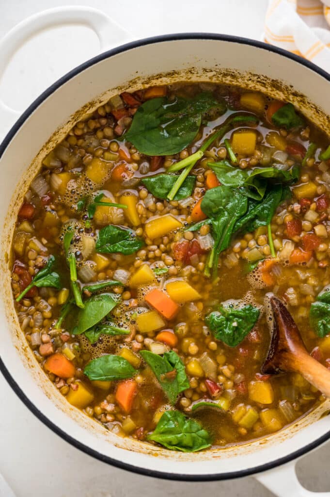 a pot of the best lentil soup you've ever had.