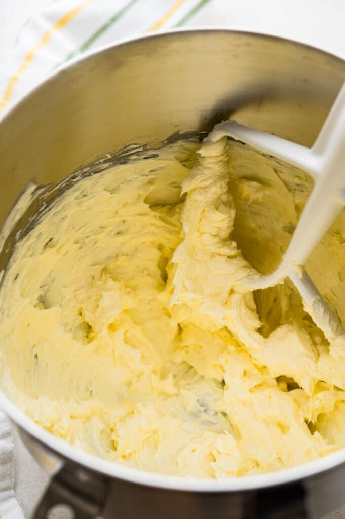 whipping butter until light.