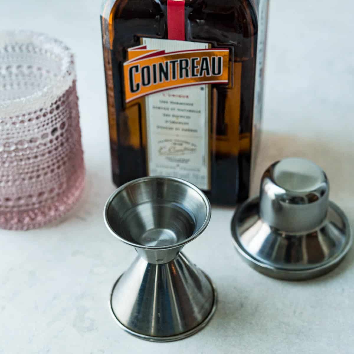 a half jigger of Cointreau for the cocktail.