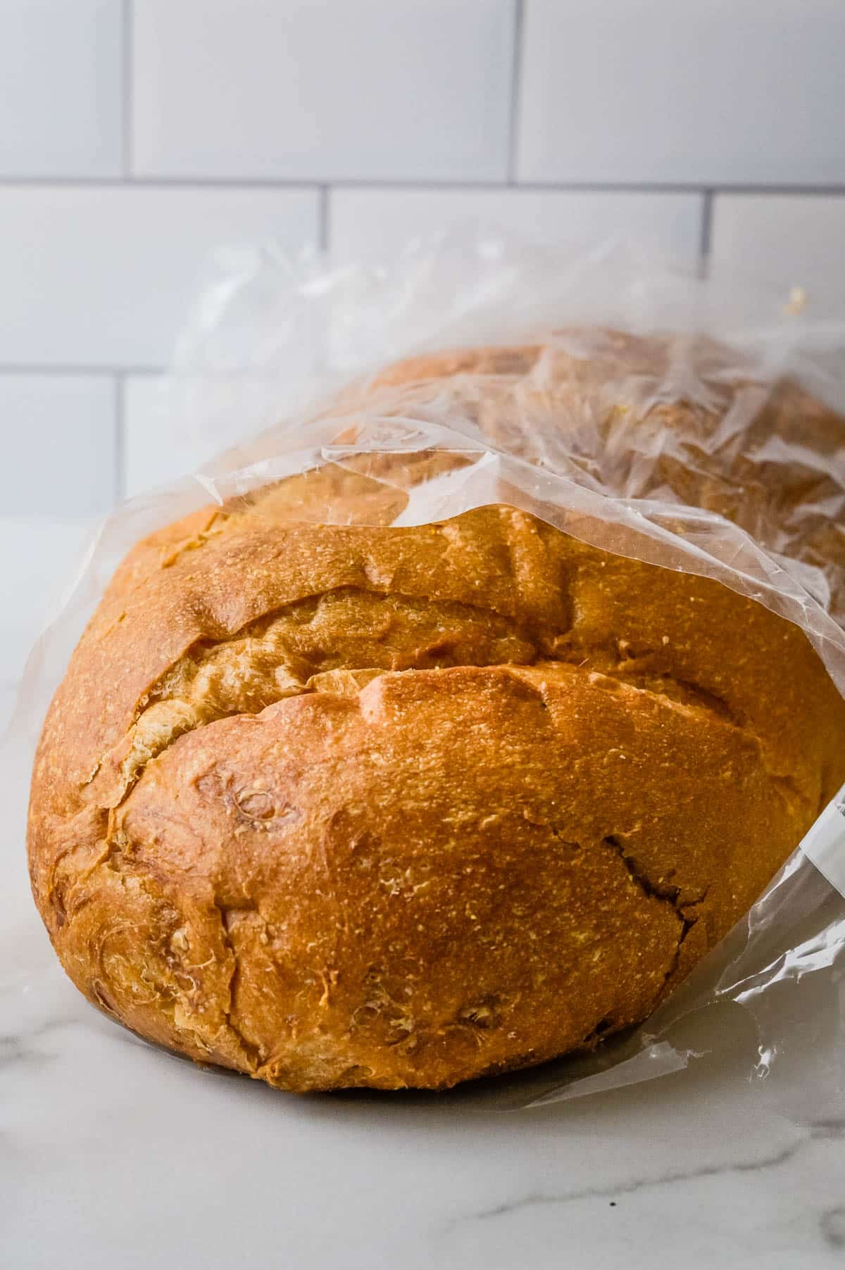 a loaf of stale italian bread.