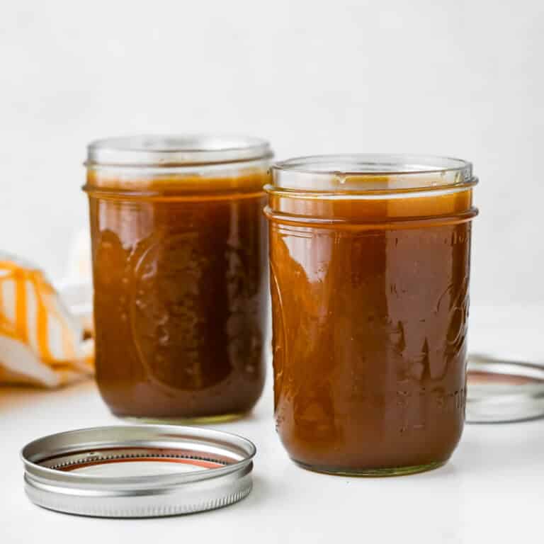 beef stock in canning jars.