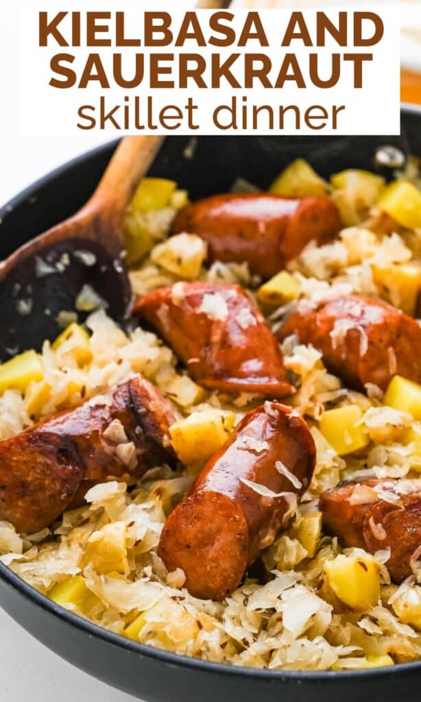 A "pin" of the sauerkraut and kielbasa recipe to save for later.