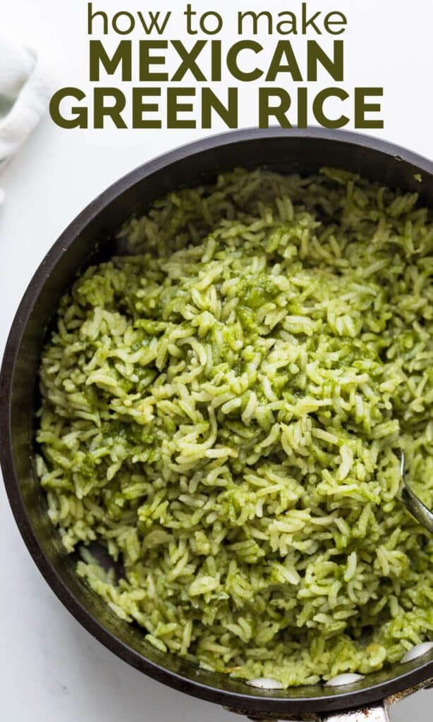A pin of the Mexican green rice to save in your pinterest account.