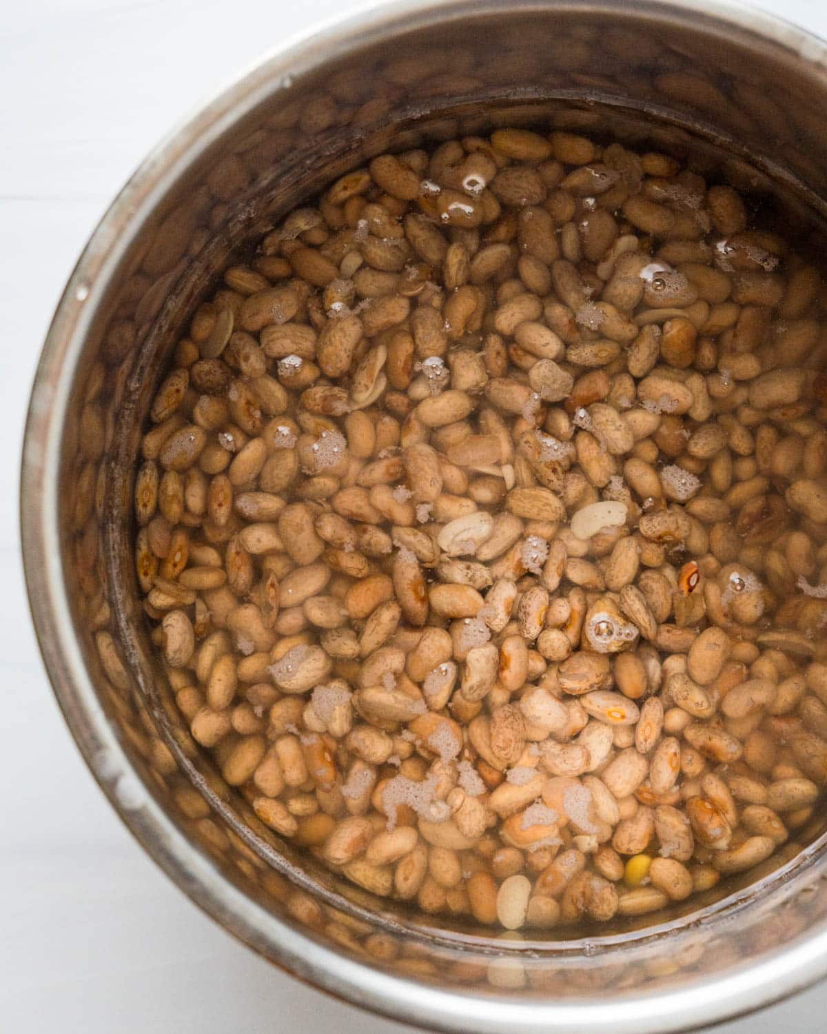 the pinto beans after soaking overnight.