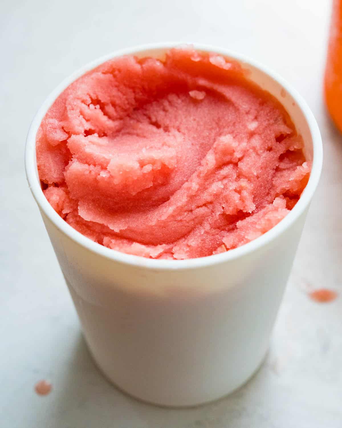 Freeze the sorbet in an ice cream container for storage. 