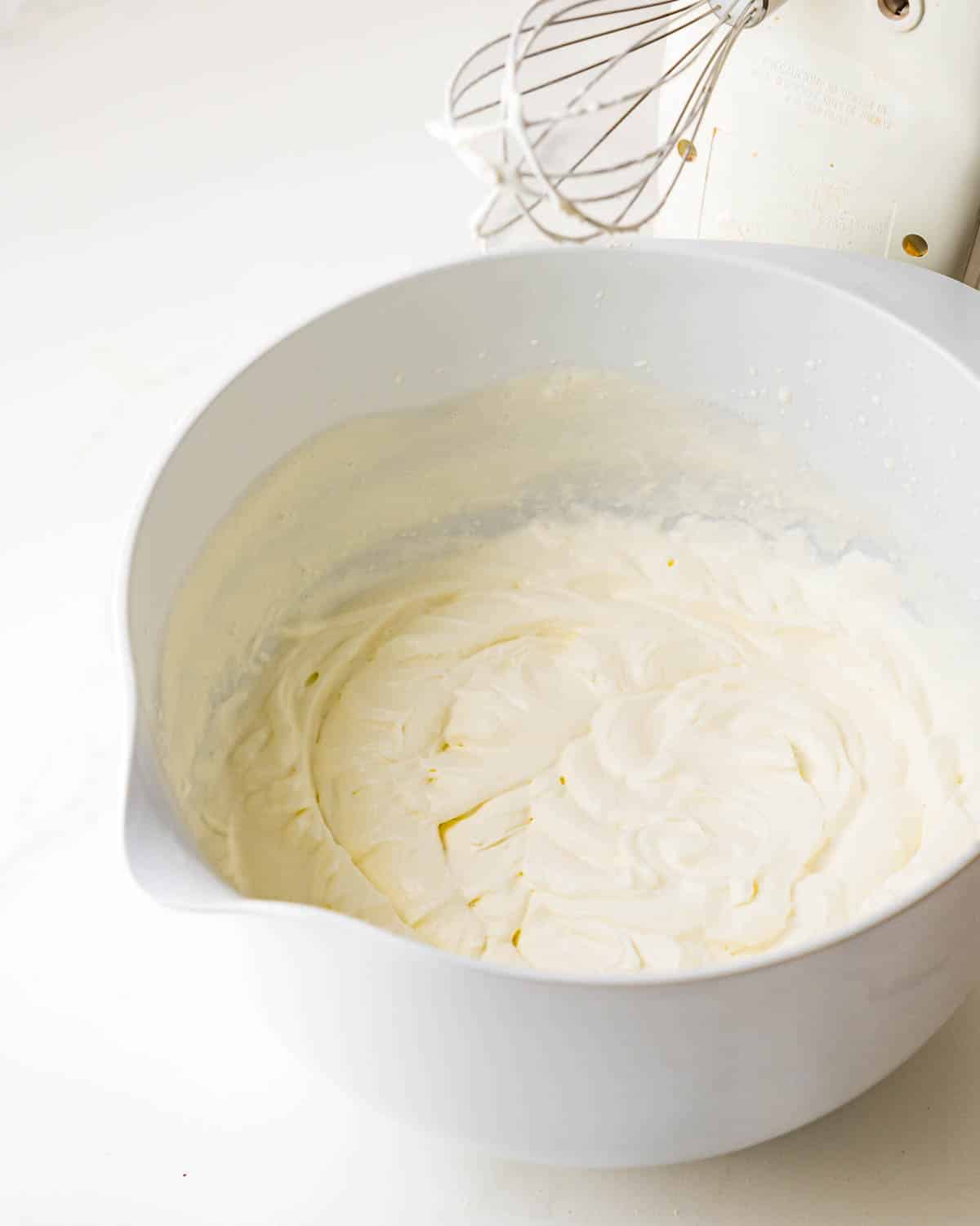 Soft whipped cream for the nougat ice cream.