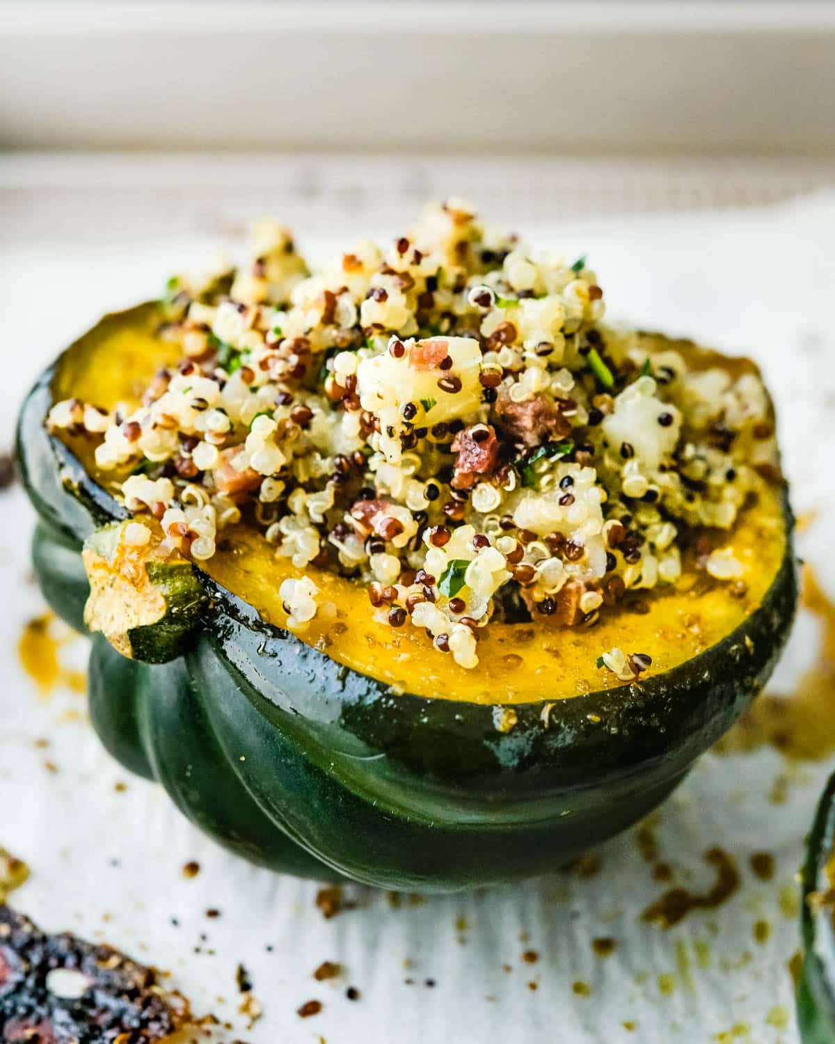 I was stuffing the squash with the quinoa apple filling.